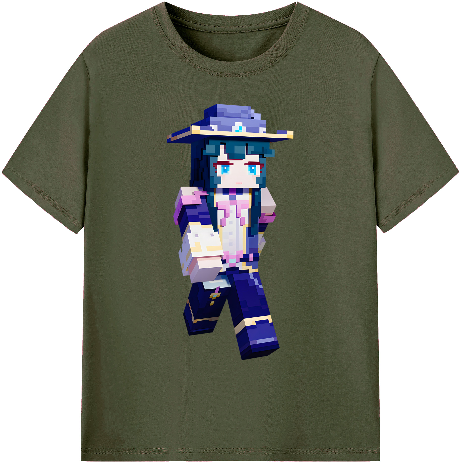 （画像用） マインクラフト ブロックの世界 Minecraft MC Block world 綿100％ メンズ半袖Tシャツ｜肌触りやわらか＆通気性